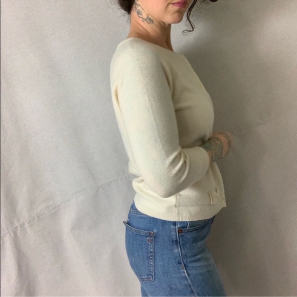 AUTUMN CASHMERE Bow Ivory Cardigan Medium - Picture 8 of 11